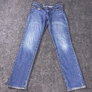 Levis Demi Curve Jeans Womens 28 Straight Leg Mid Rise Stretch Denim Blue